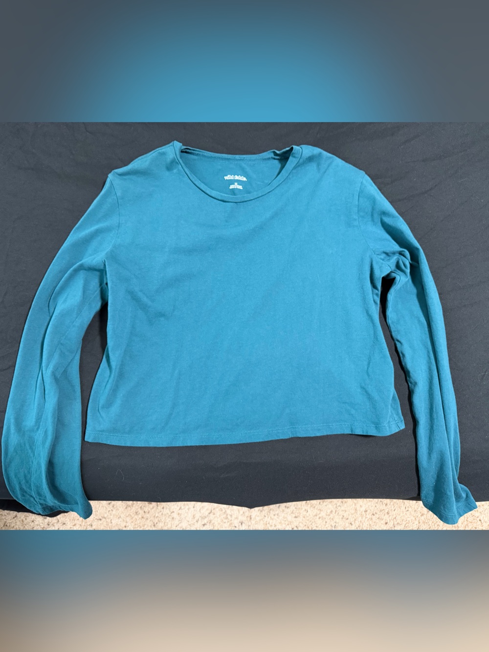 Women's Long Sleeve Cotton Tee in Teal